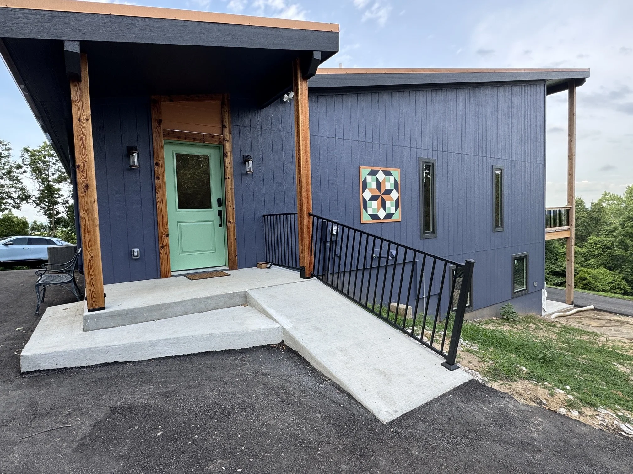Front door with wheelchair accessible ramp