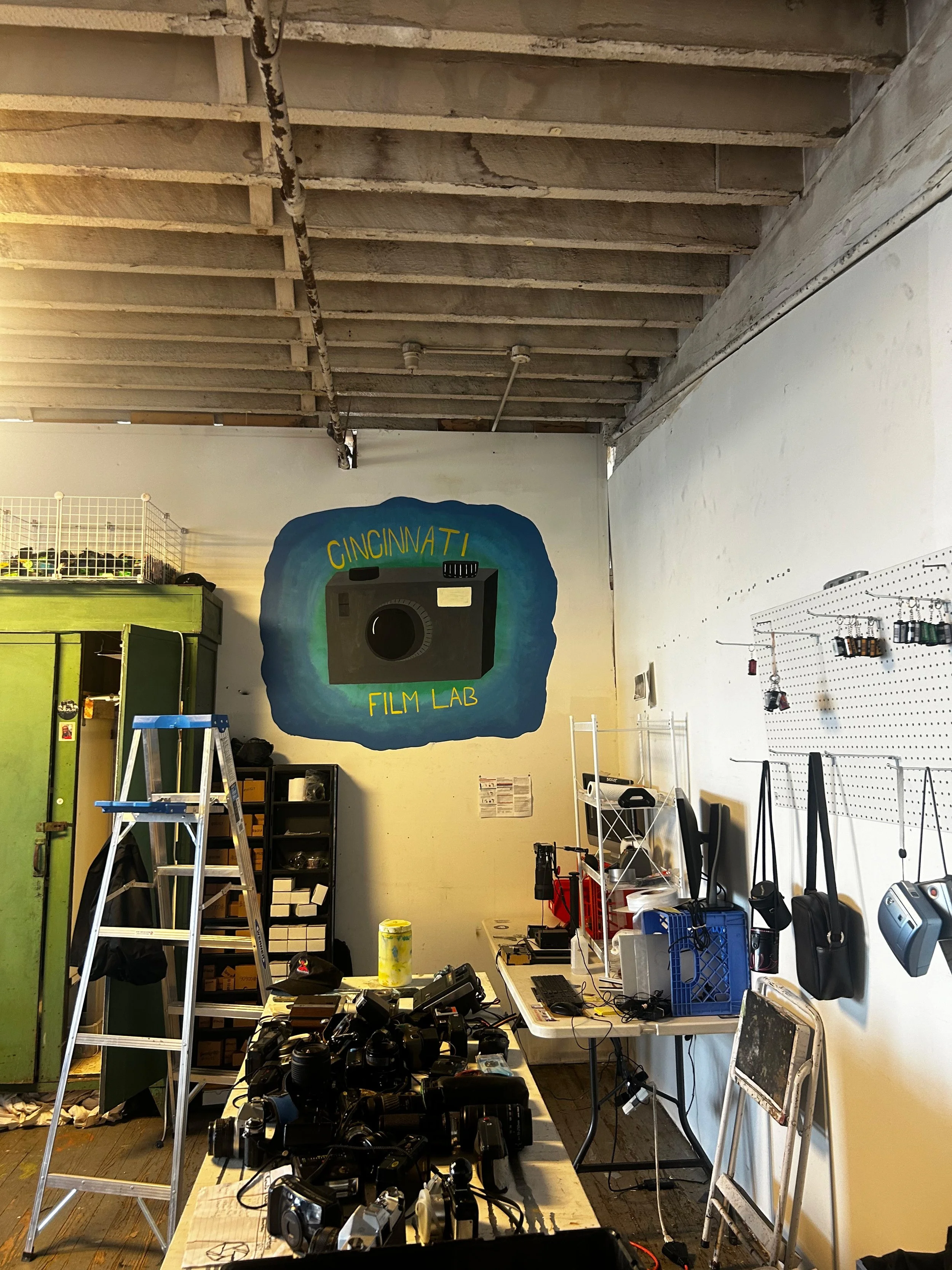 Solo mural I painted for Cincinnati Film Lab