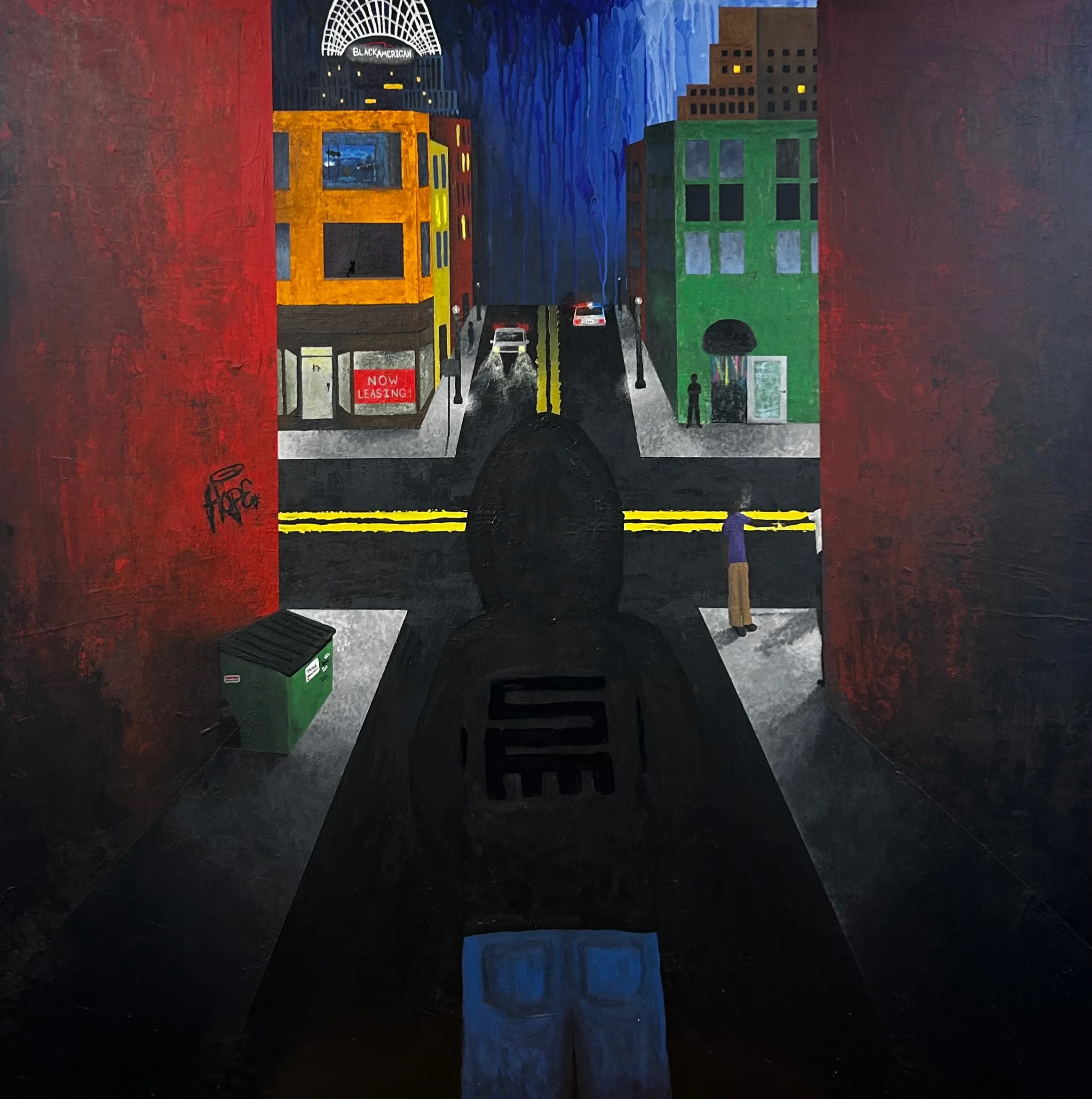 "Black American" 48"x48" Acrylic on wood (2025)