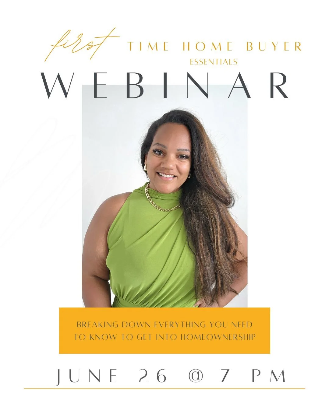 I&rsquo;m teaming up with @Ashlie.Valentine.realtor to host a FREE First-Time Home Buyer Webinar on June 26th at 7PM &mdash; and you do not want to miss this!

We&rsquo;ll be breaking down everything you need to know to get started &mdash; from build