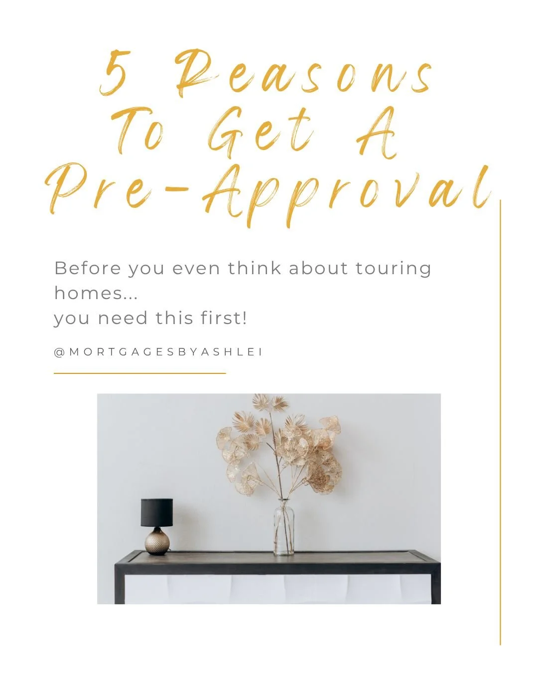 Before you fall in love with a house that&rsquo;s out of your league, let's talk real numbers.
Get pre-approved first &mdash; your future self (and your real estate agent) will thank you.
Slide into my DMs &mdash; let's get you ready to buy for real.