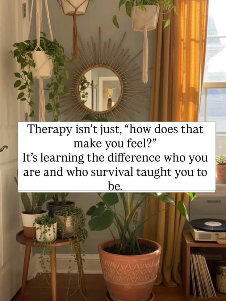 What is therapy, really?
Therapy is mot about &ldquo;fixing&rdquo; you. It&rsquo;s about understanding the survival patterns, family roles, trauma response, anxiety, burnout, and generational cycles that shaped how you move through the world. 

Decol