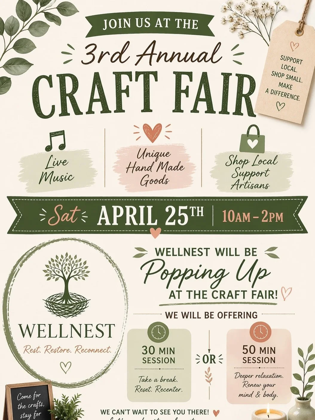 We&rsquo;ll be at the 3rd Annual Craft Fair in Middleboro this Saturday 10am-2pm with live music + handmade goods 🎶✨hosted by @woodburntdesignsbydonnawhite 

The Well-Nest Sauna &amp; Plunge will be on-site offering 30 &amp; 50 min contrast therapy 
