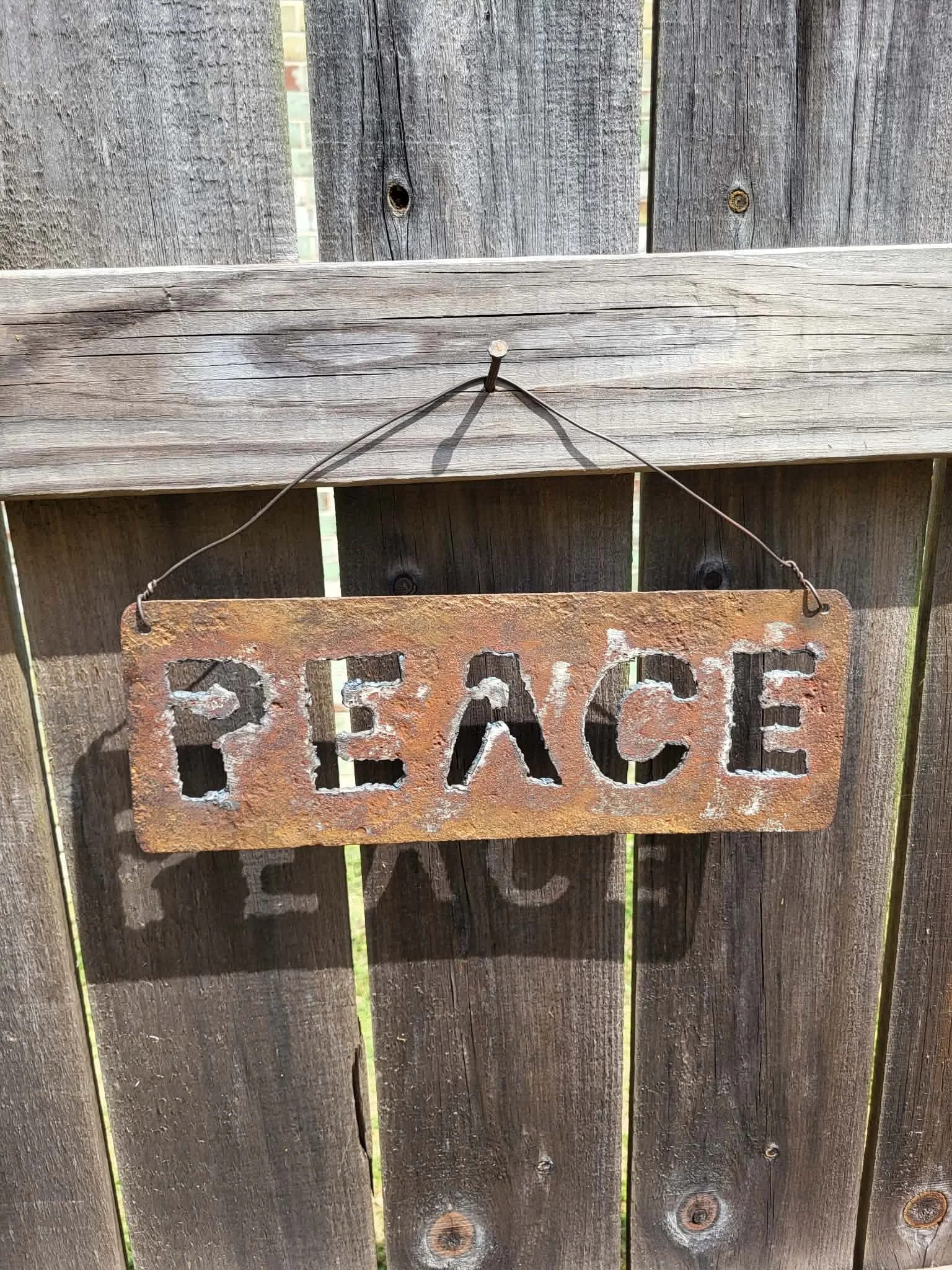 Peace Rustic Metal Sign