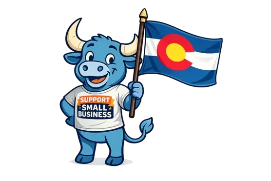 Babe the Blue Ox supporting Colorado small businesses