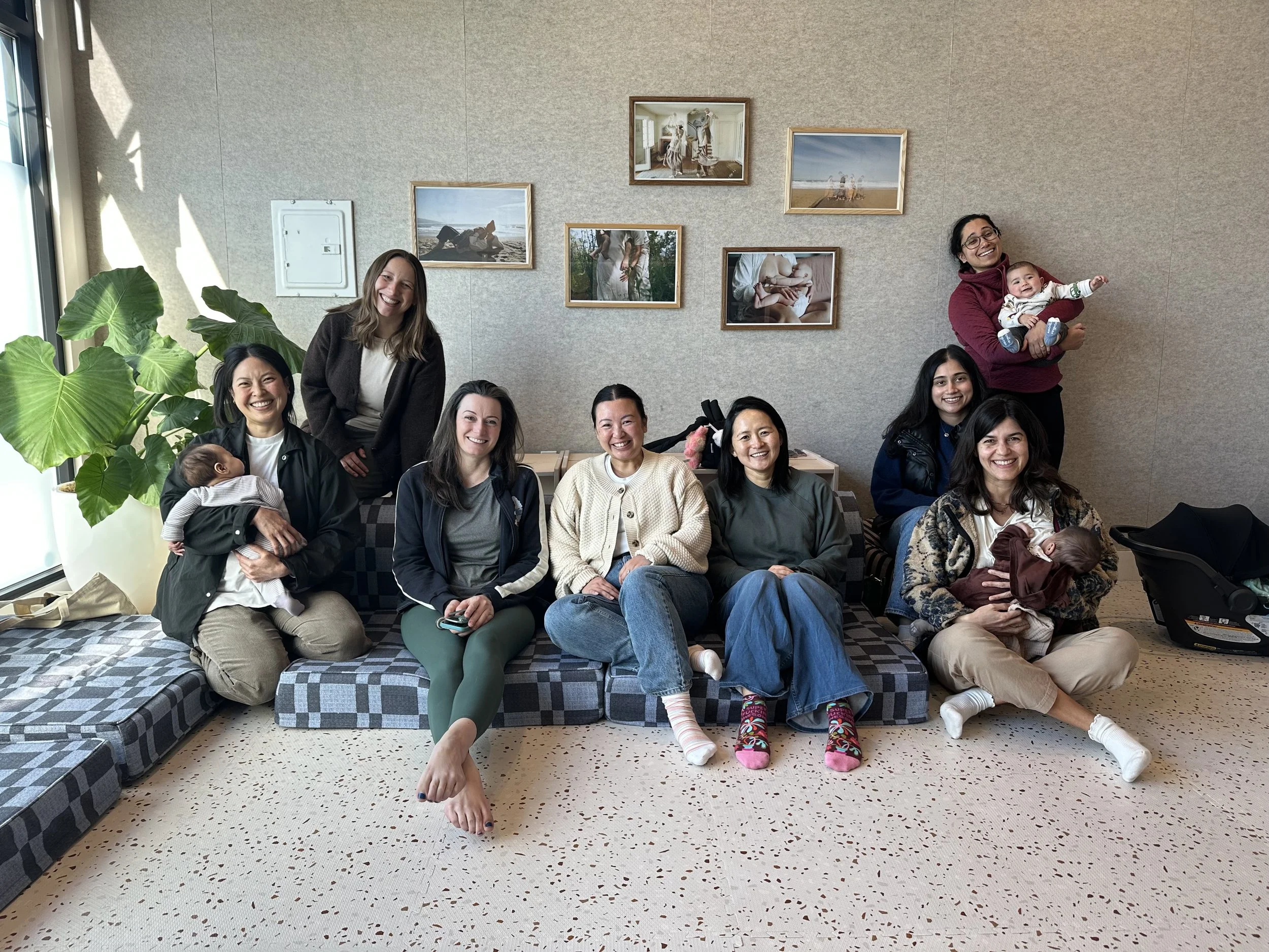New moms and their babies during a New Moms Group at Outer Village.