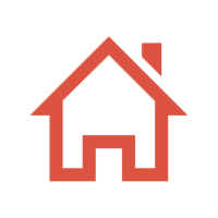 Red house icon symbolizing the core mission of Building Baja—providing safe and secure homes for families in need.