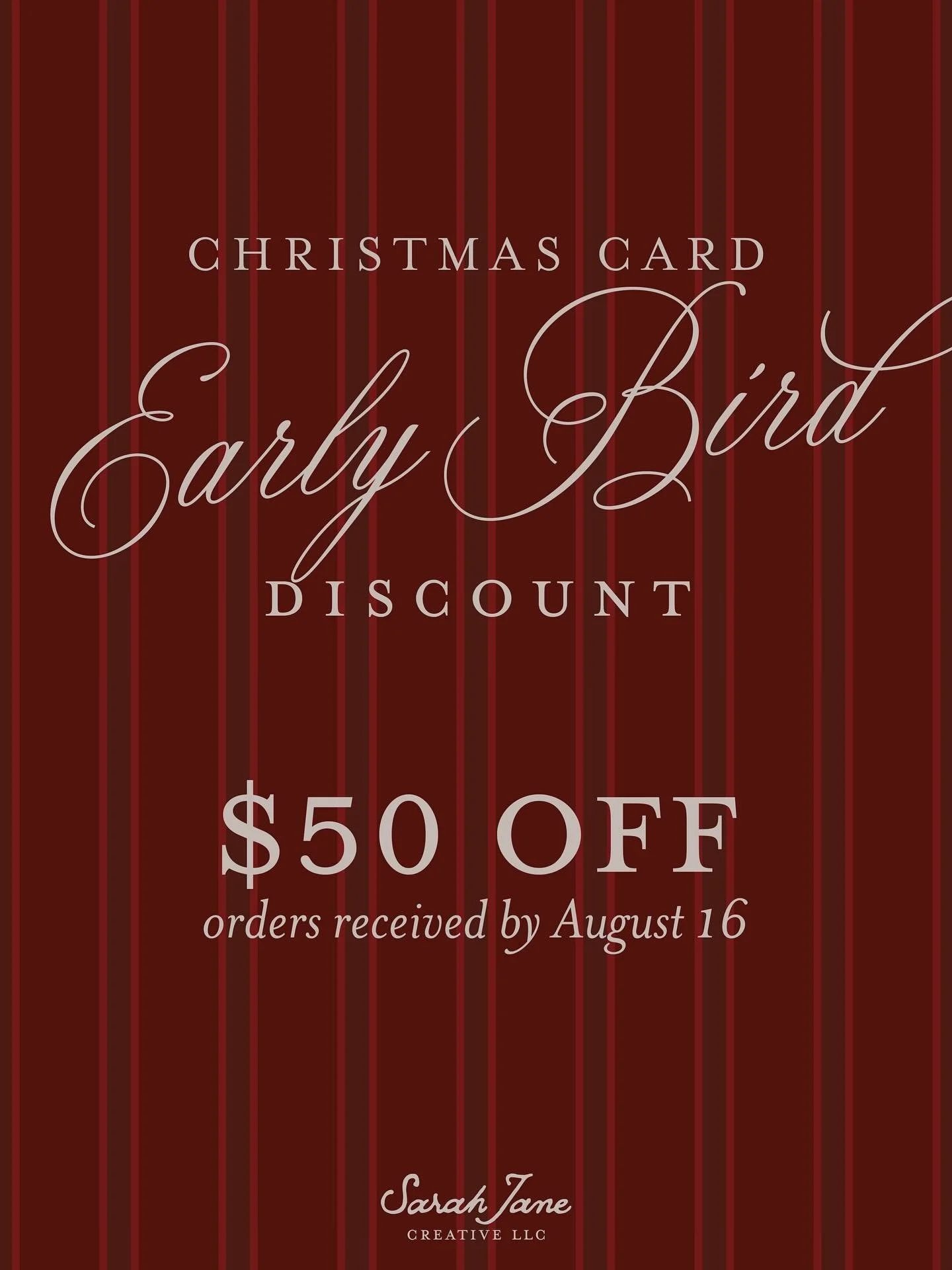 Get a Holiday Head Start and save $$$! Click the link in my bio to see your style options and get a custom quote for this year&rsquo;s Christmas Cards! xoxo ❤️🎅🏻