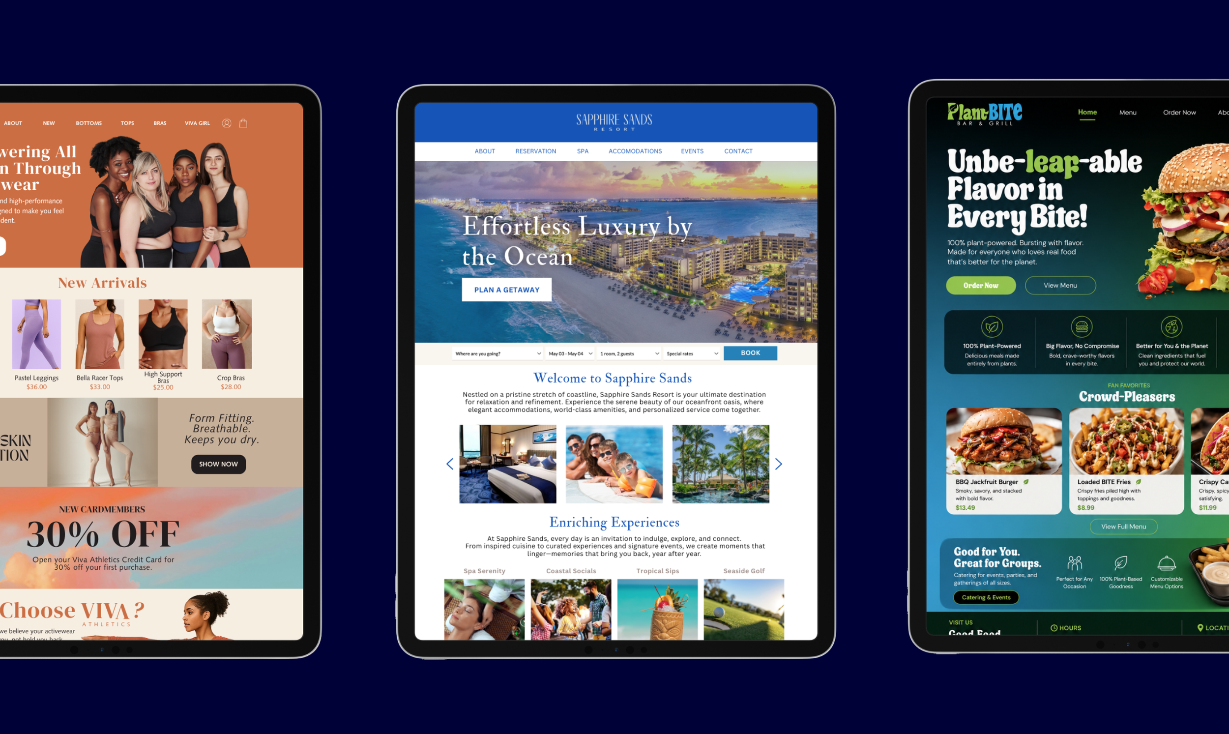 Website Design Concepts & UI Explorations