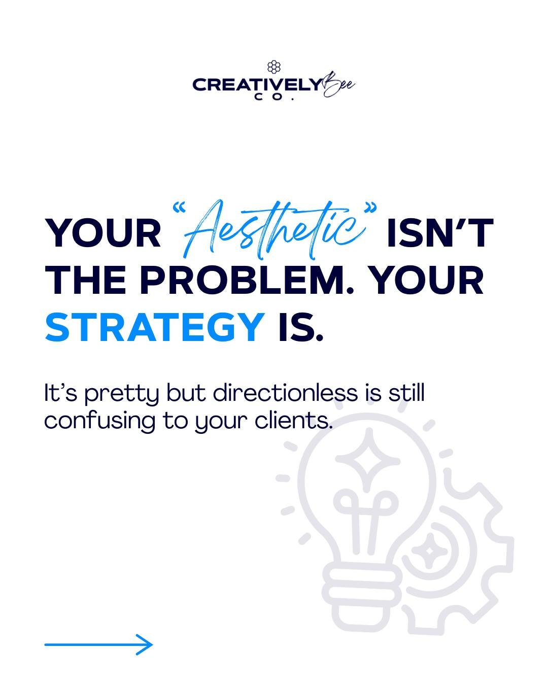 If you&rsquo;ve changed your brand aesthetic three times and it still feels &ldquo;off&rdquo;&hellip; it&rsquo;s probably not the colors. 👀

Most branding struggles are strategy problems dressed up as design problems.

Before opening Canva and rearr