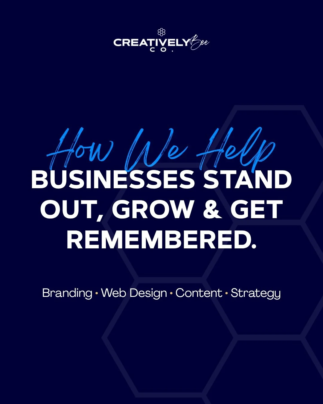 Fun fact: We do a lot more than logos. 🐝 (even though it&rsquo;s our bread and honey 😏)

At Creatively Bee Co., we create brands, websites, content, marketing assets, and automated systems that help businesses stand out, build trust, and grow with 