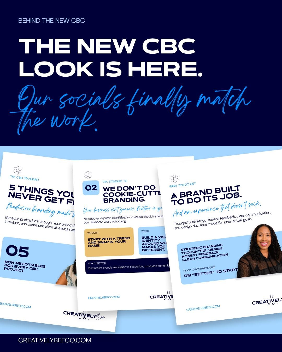 Our work evolved. Our social feed hadn&rsquo;t caught up.

Creatively Bee Co. has grown in how we think, design, and help brands show up. But our old social media look was still introducing a past version of CBC.

So, we built a stronger visual syste