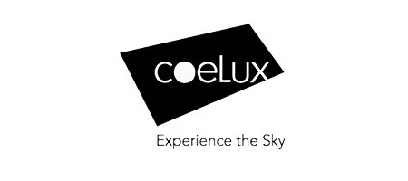 Coelux logo with the tagline "Experience the Sky" on a white background.