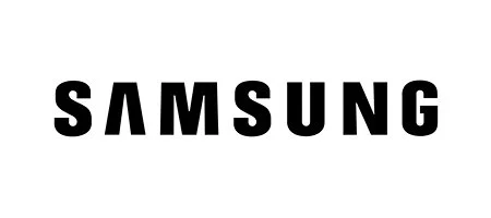 Samsung logo in black text on a white background.