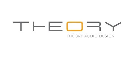 Logo for Theory Audio Design with gray text and an orange square around the letter O.