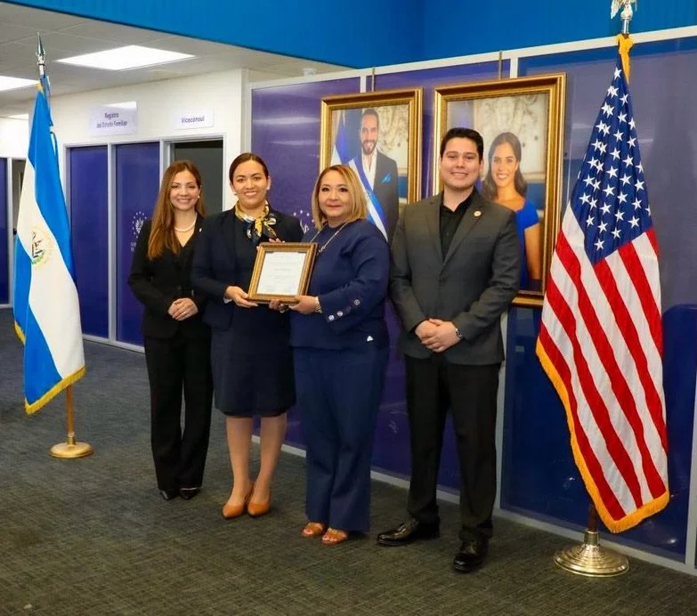 On March 14, 2026, our Vice President and Deputy Director, Maritza Flores, was graciously recognized by El Salvador&rsquo;s new Vice Minister of Diaspora and Human Mobility, Patricia God&iacute;nez, for her enduring dedication to the Salvadoran diasp