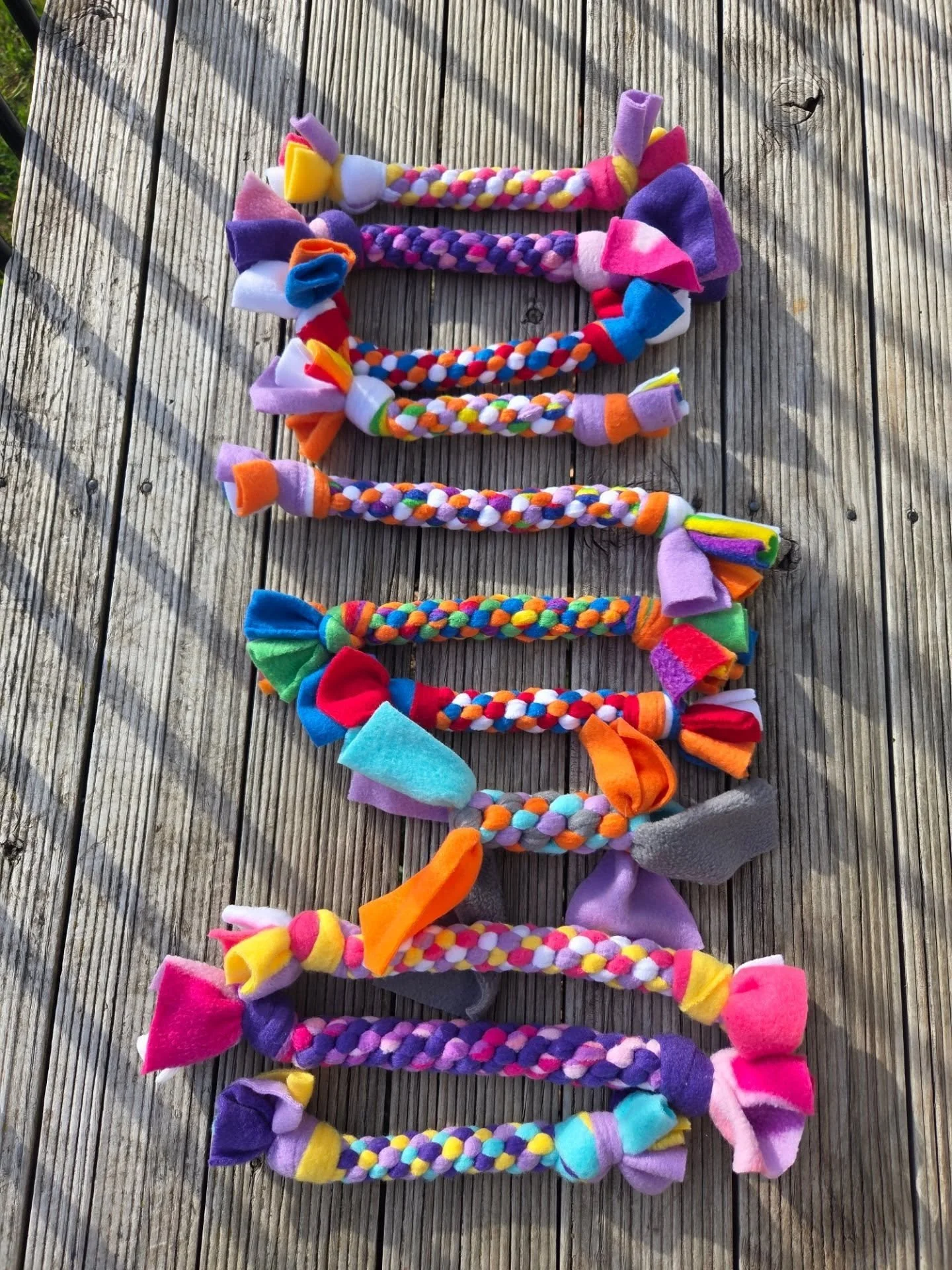 Handmade fleece pocket tugs for sale!

Excellent to keep in your pocket for a bitey puppy or to keep in your training bag.

Small $10
Large $12 

I can deliver to current clients or can organise pick up or postage.