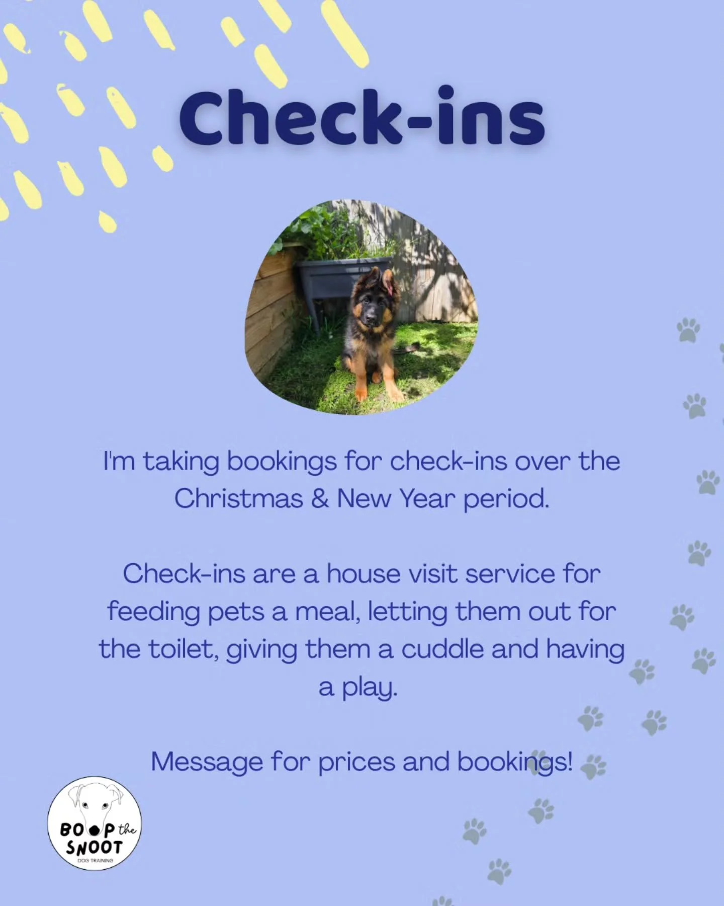 Bookings are open for check-ins over the Christmas &amp; New Years period! 🐾