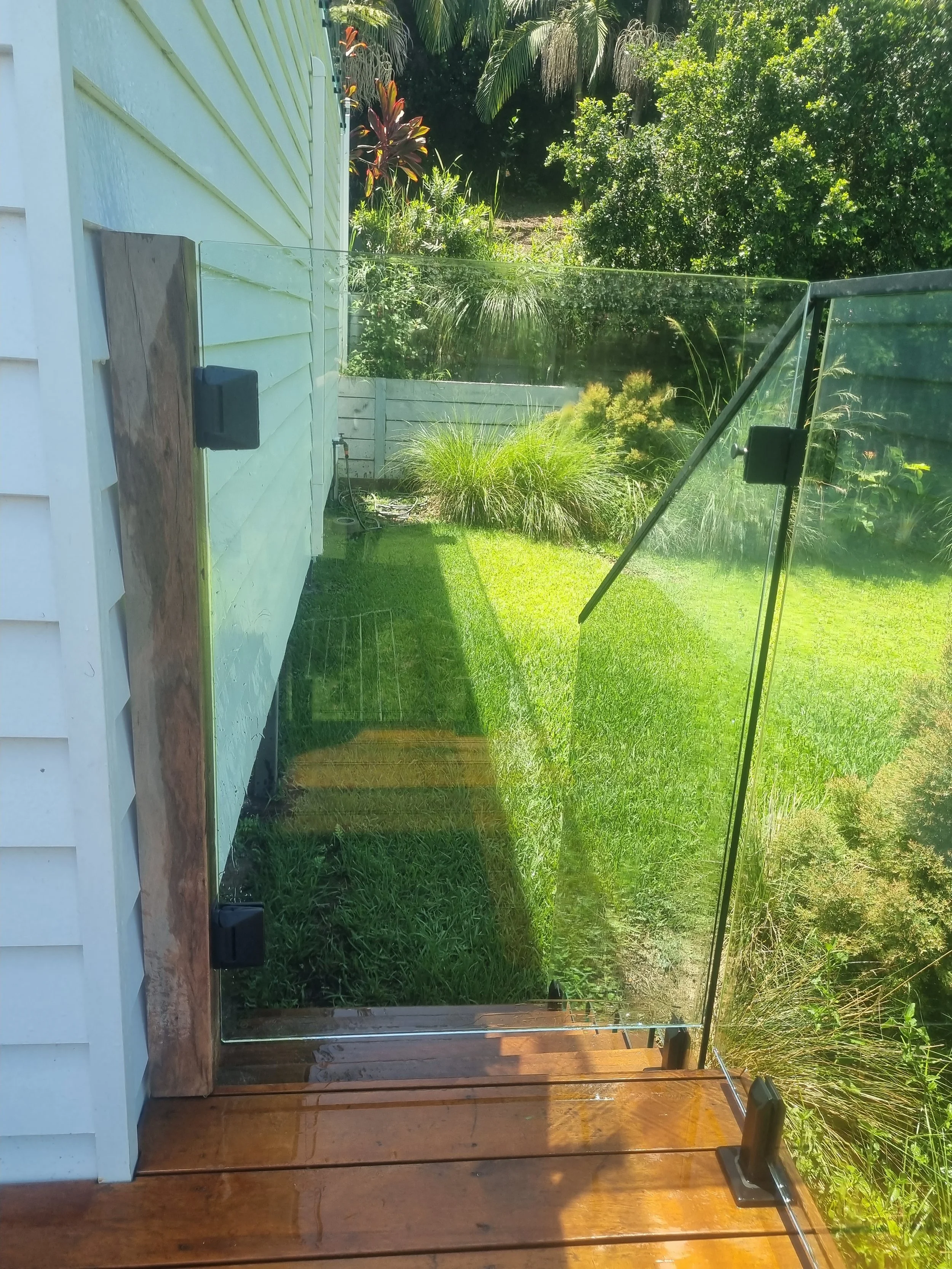 Suffolk Park Pool Gate and Hardwood Post. Suffolk Park Landscaper.