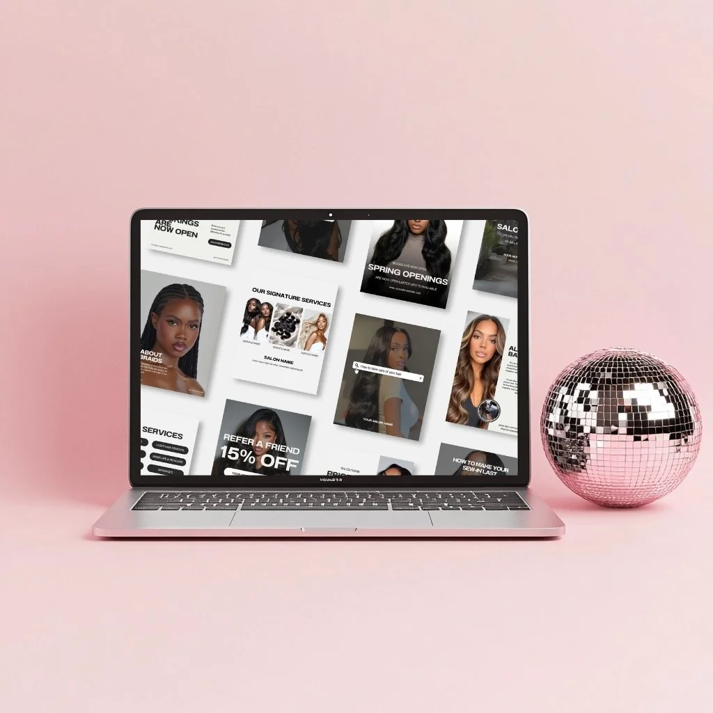 Hairstyling Salon Beauty Business Editable Canva Social Media Instagram Templates