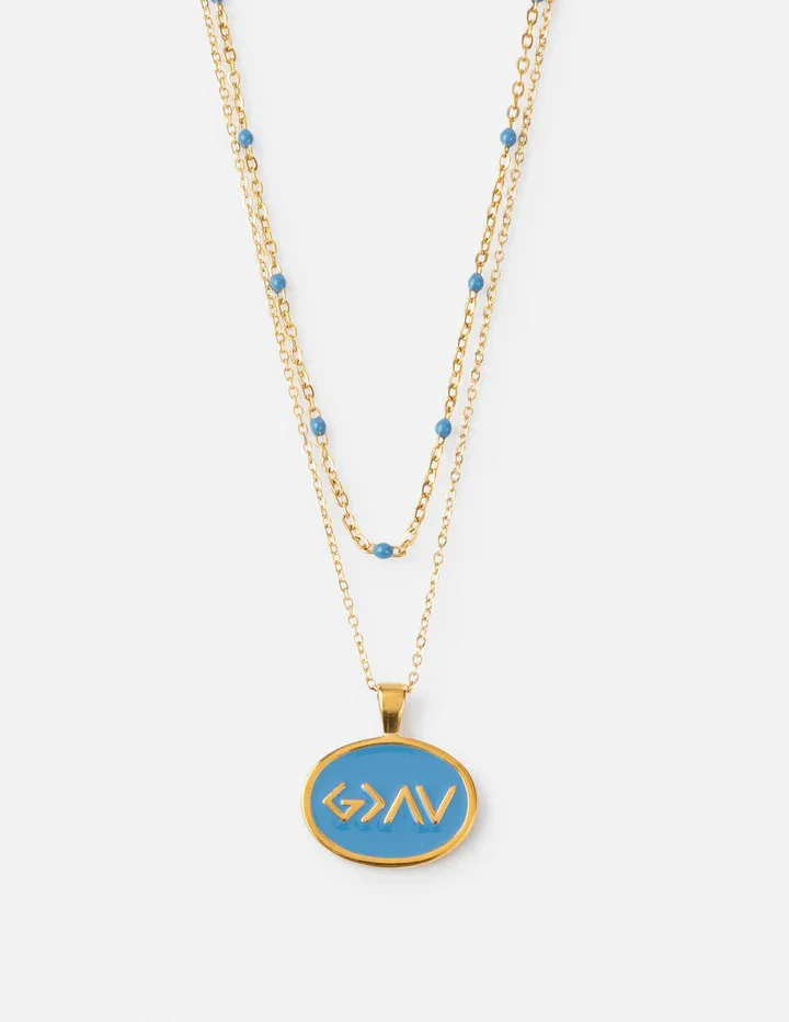 Blue Highs and Lows Necklace Set
