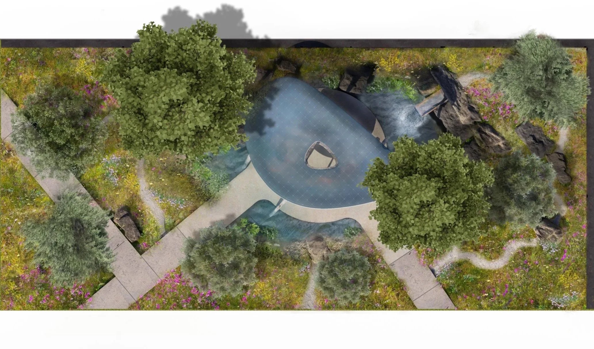 Design visual for Eden Projects 'Bring Me Sunshine Garden' to feature at Chelsea Flower Show 2026 and Eden Project Morecambe. Client - Harry Holding Studio