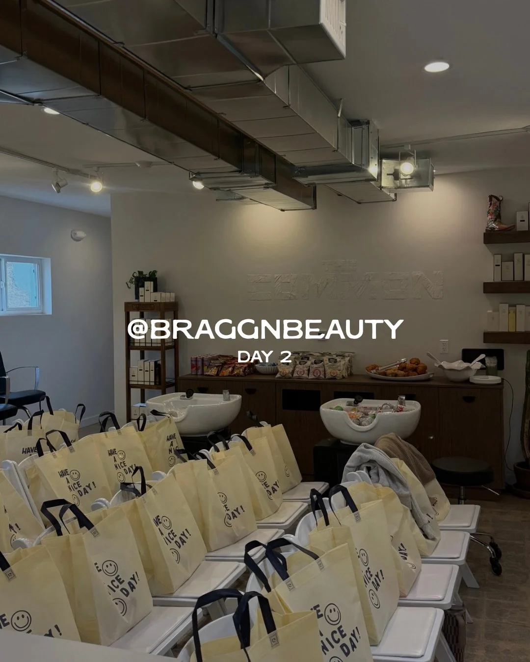 So nice, we did it twice. ✌🏻 ⁣
⁣
Day 2 of @braggnbeauty. Just when we thought our minds were blown, she did it again. What an opportunity to host and learn from Devyn in our salon home. 💛