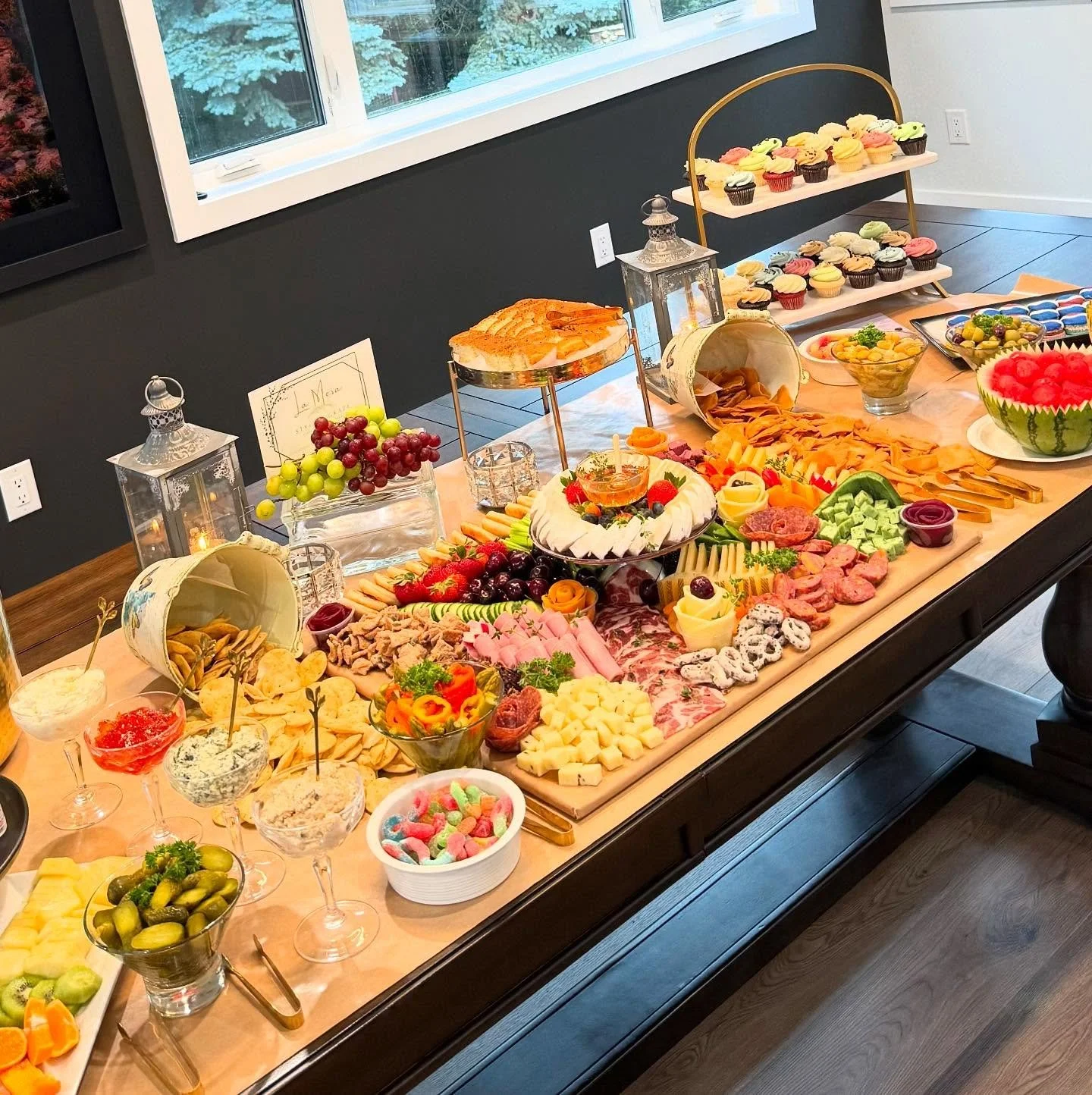 This gorgeous spread brought all the colour, flavour, and fun to the table!
A mix of fresh fruit, artisanal cheeses, charcuterie, and sweet treats &mdash; styled to impress and made to share.

✨ Now booking for summer and fall events
📍Grazing tables