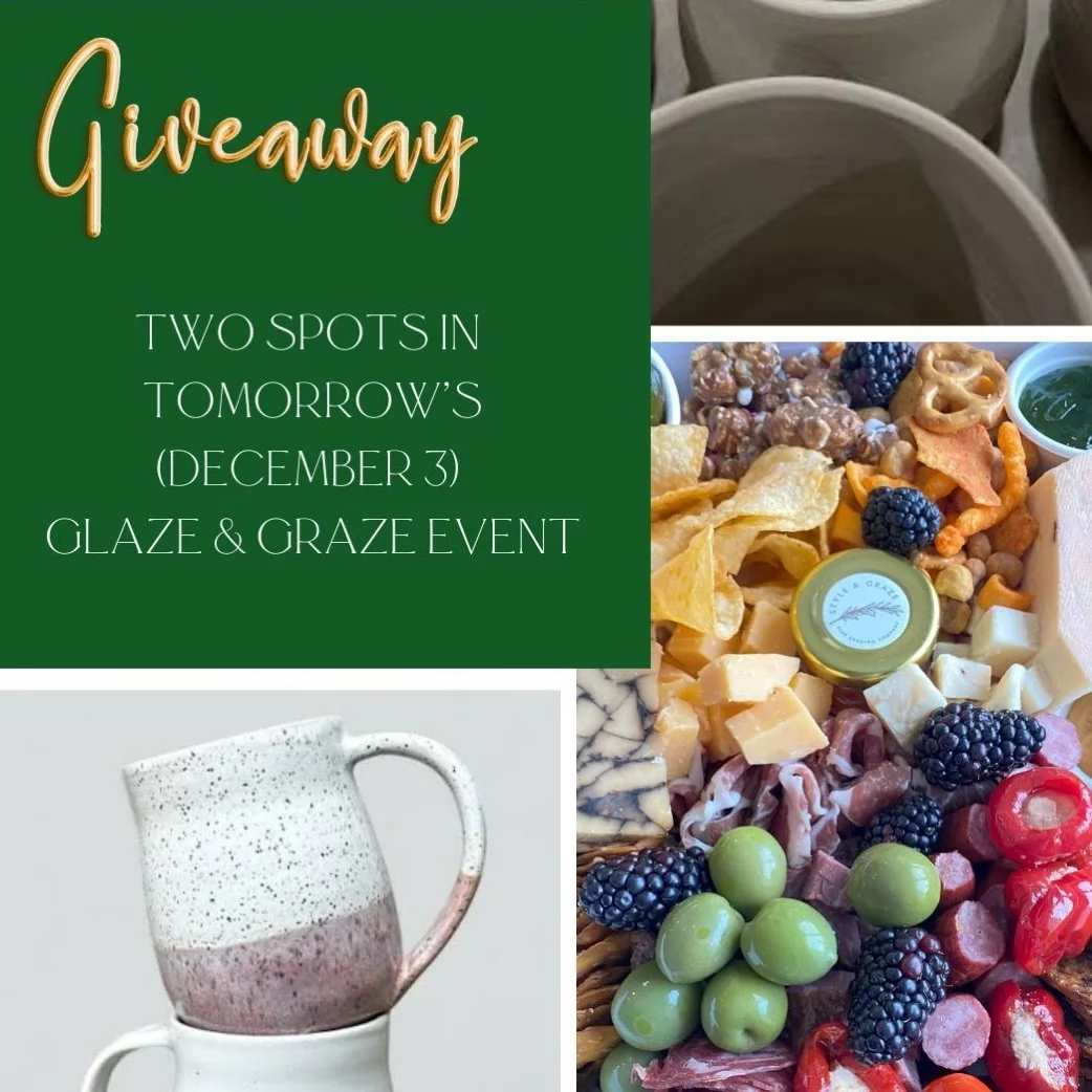 ‼️‼️It&rsquo;s GIVING TUESDAY!!!

We&rsquo;re sharing the creative love with a Flash Glaze &amp; Graze Giveaway! 🫶
Win 2 free class spots (for you and a friend) to enjoy an evening of colour, texture, and good vibes. 

Enter today &mdash; it&rsquo;s