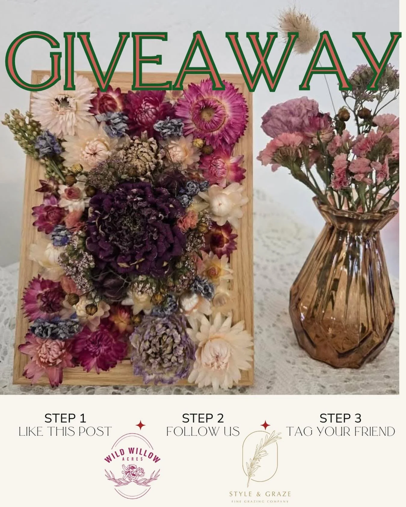 What are you doing Thursday evening? 

Enter to win two spots in April 23&rsquo;s Dried Floral Class with @wildwillowacres at @yxe_styleandgraze 

Here&rsquo;s the how:
&bull; Like this post 
&bull; Follow both accounts 
&bull; Tag some friends (each