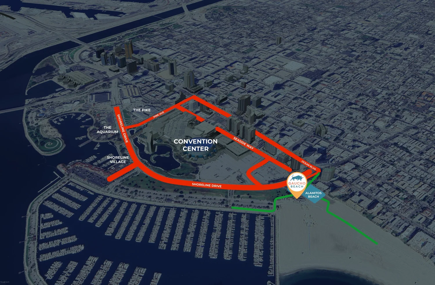 Gaucho Beach Grand Prix Access Map