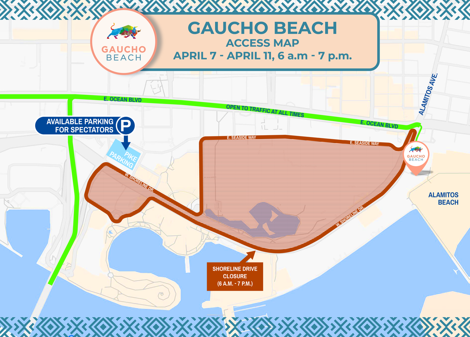 Gaucho Beach Grand Prix Access Map