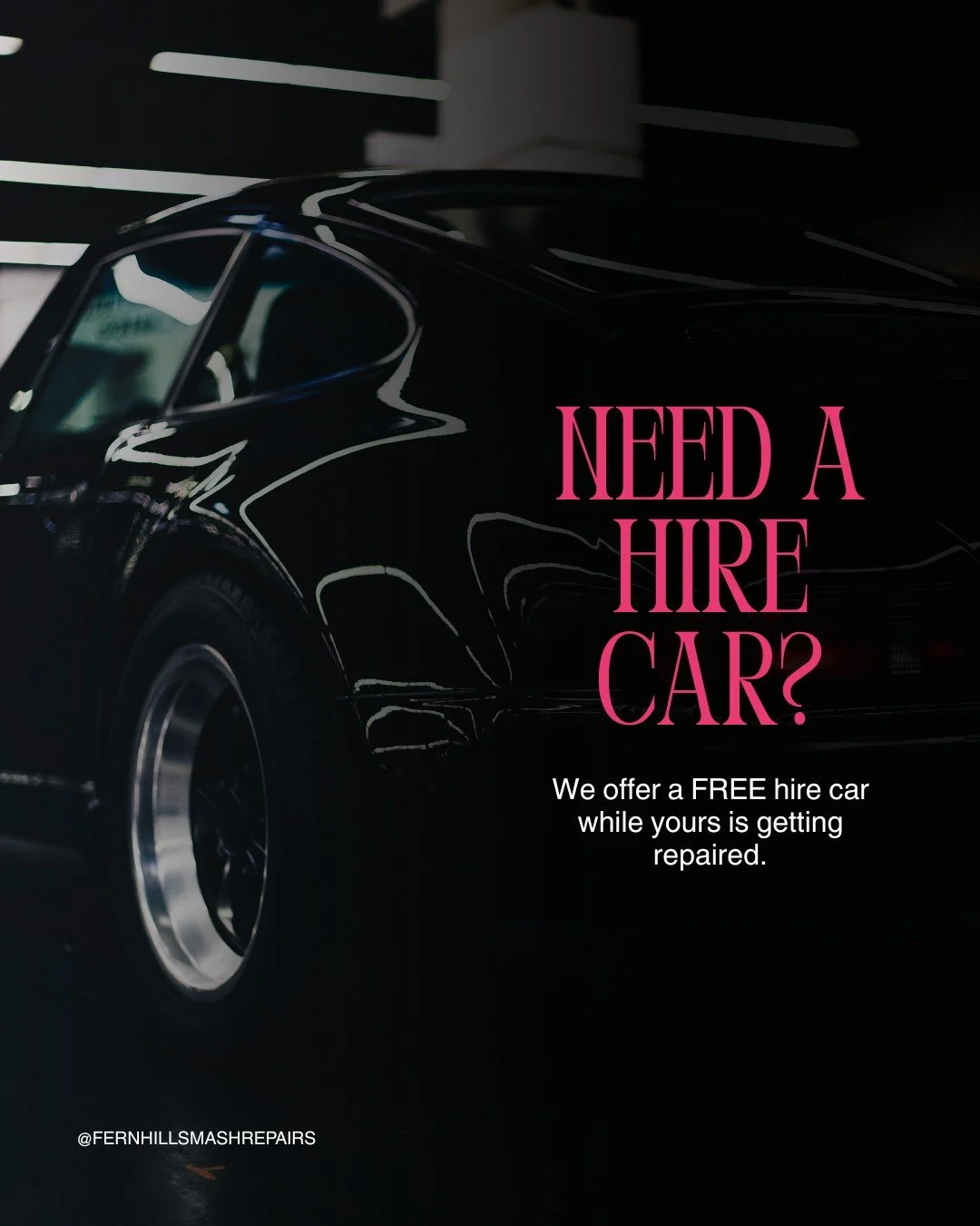 Need wheels while we fix yours? We've got you sorted.
We'll organize a FREE hire car for you at no extra cost.

All you need to bring is your driver's license and we'll handle the rest.

You've got work, school runs, life to live. We make sure you ca