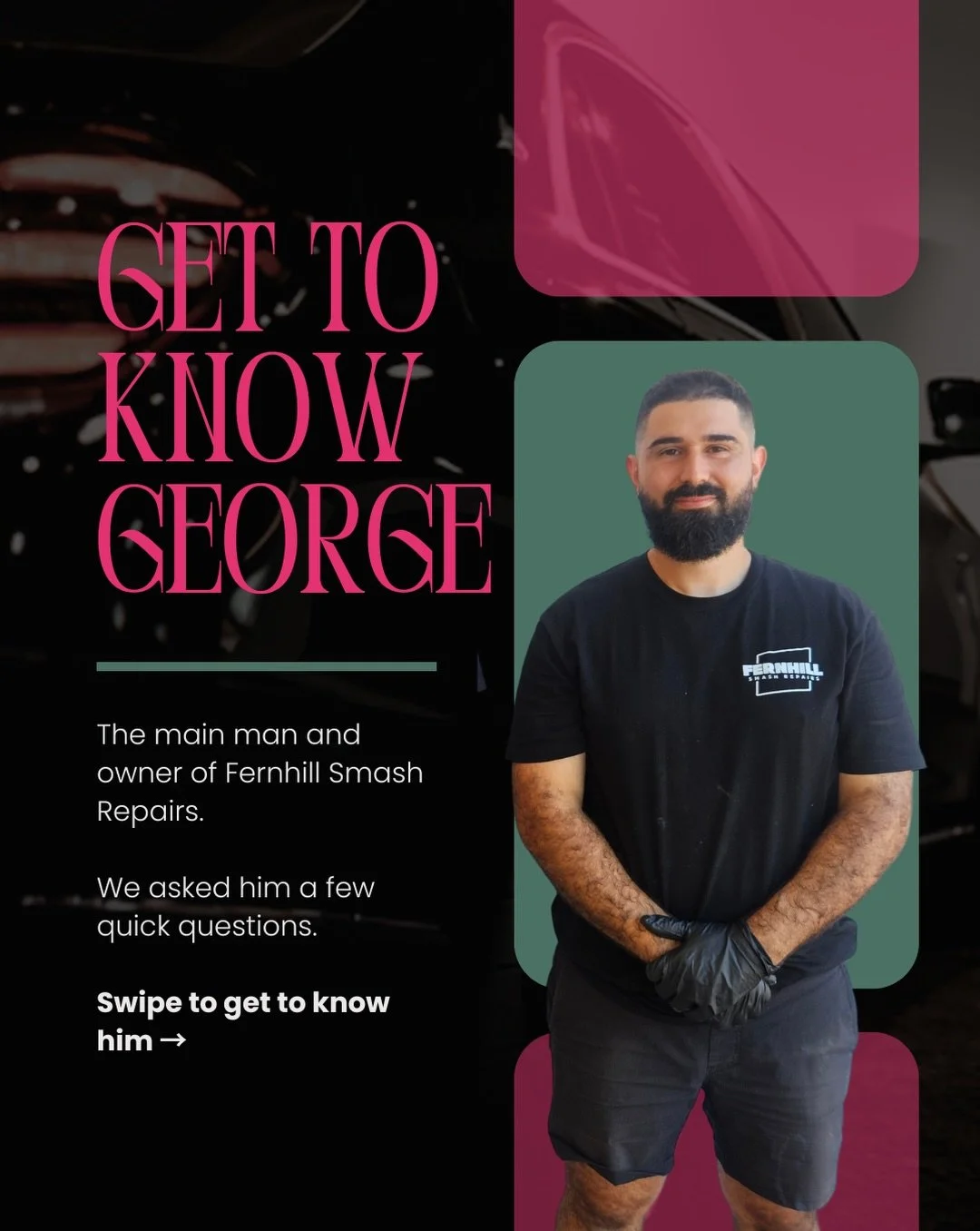 Get to know the main man in the workshop, George 👋

Figtree local. Holden guy. Would rather be fishing. Basically not your average smash repairer... and honestly, we think his taste in cars speaks for itself.

Comment a 👋 below!

#Wollongongsmashre