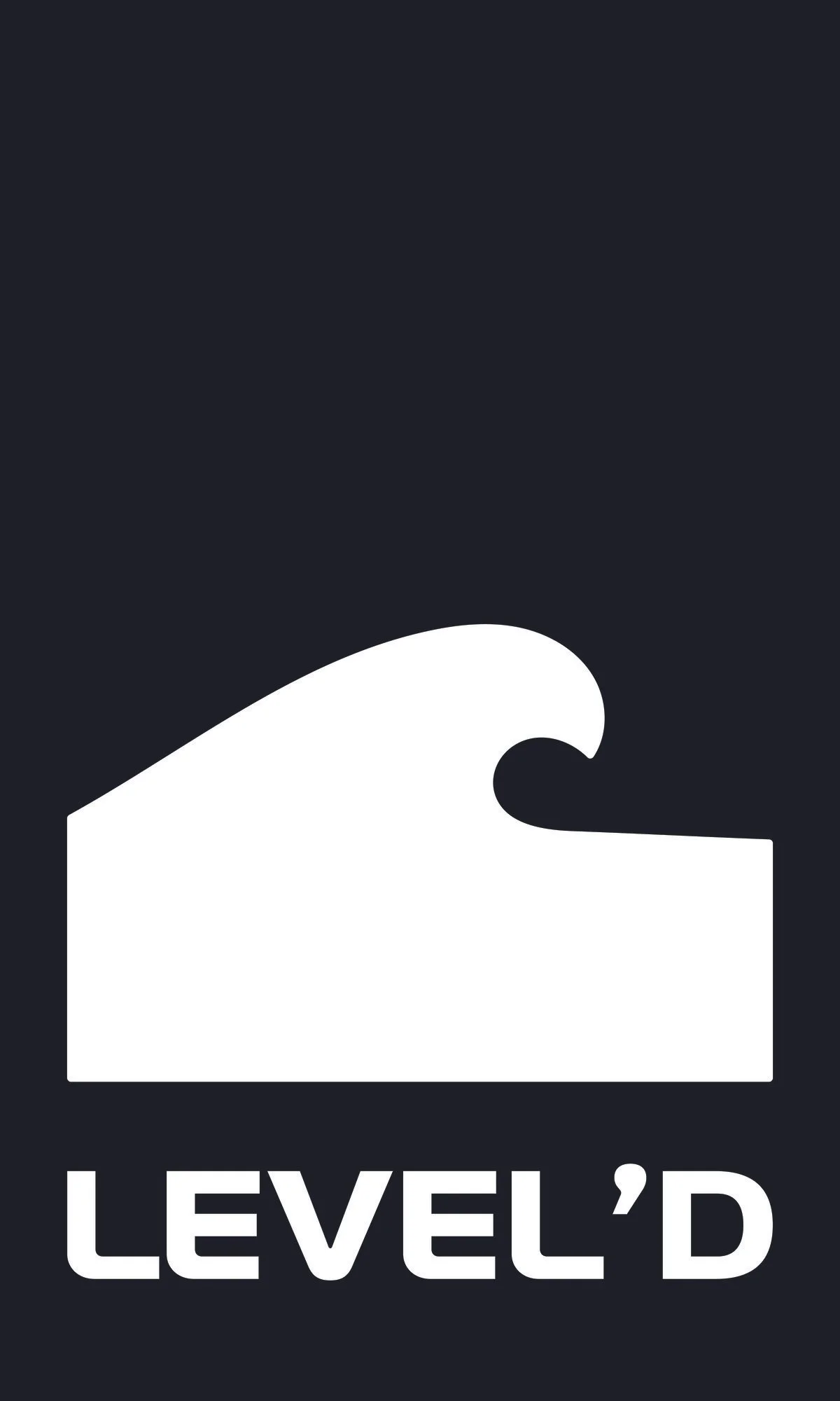 A stylized white wave icon and the text 'Level'd' on a black background.