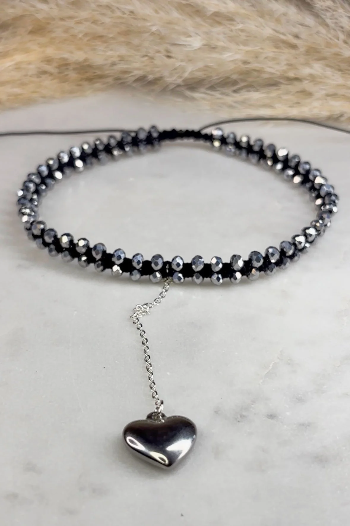 Silver Heart Choker - Choker de Corazon Plateado