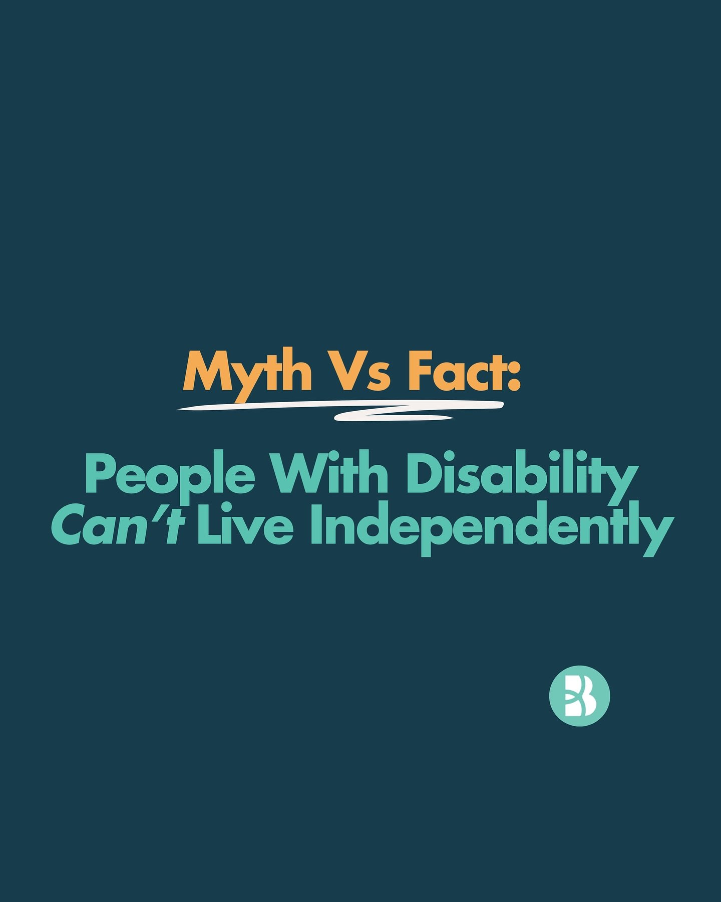 ❌ Myth: &ldquo;People with disability can&rsquo;t live independently.&rdquo;

✅ Fact: With the right supports, many people do &mdash; and thrive!

When we challenge this myth, we:
✨ Build a more inclusive society
✨ Give people the freedom to define w