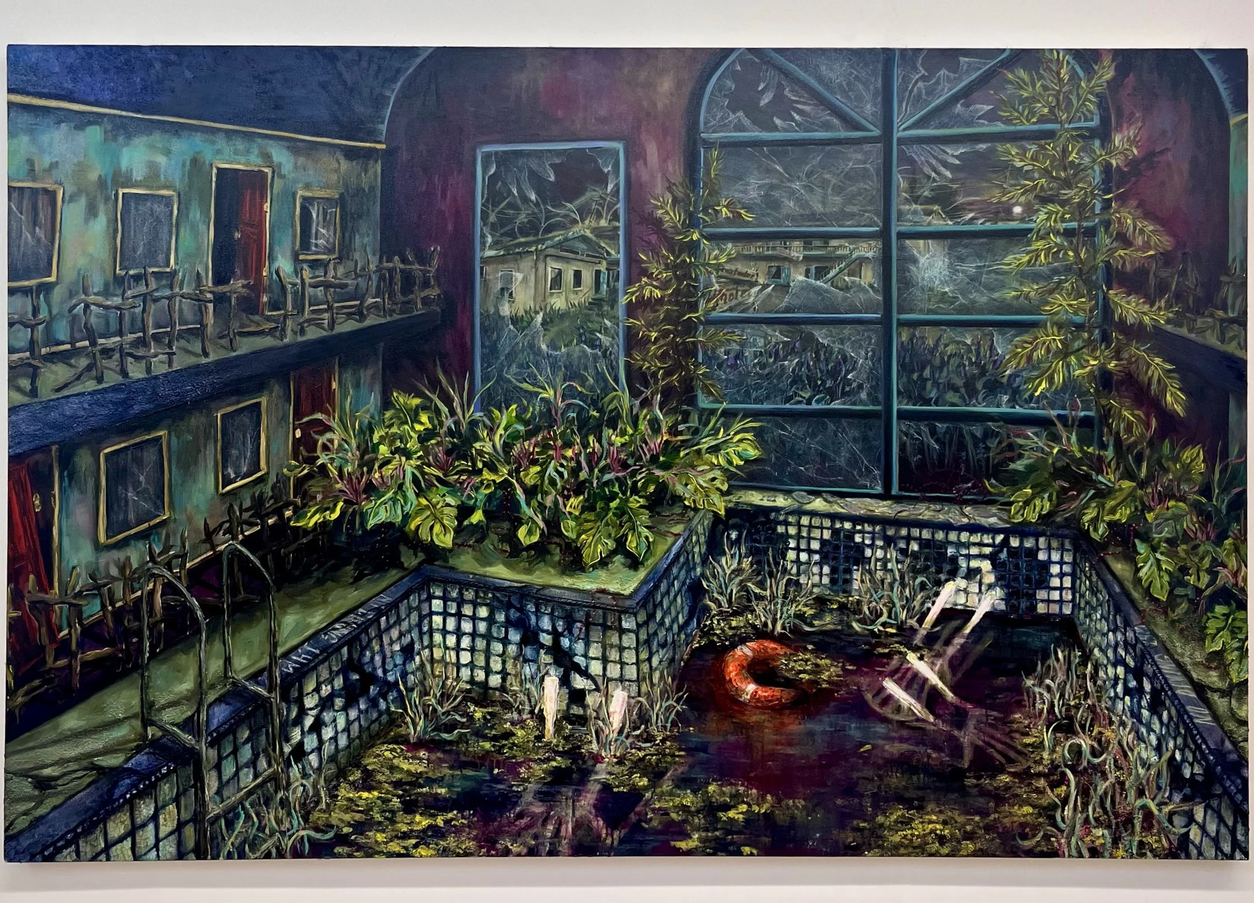Still Water. 2026. Acrylic and oil on canvas — 51 x 78 in. 