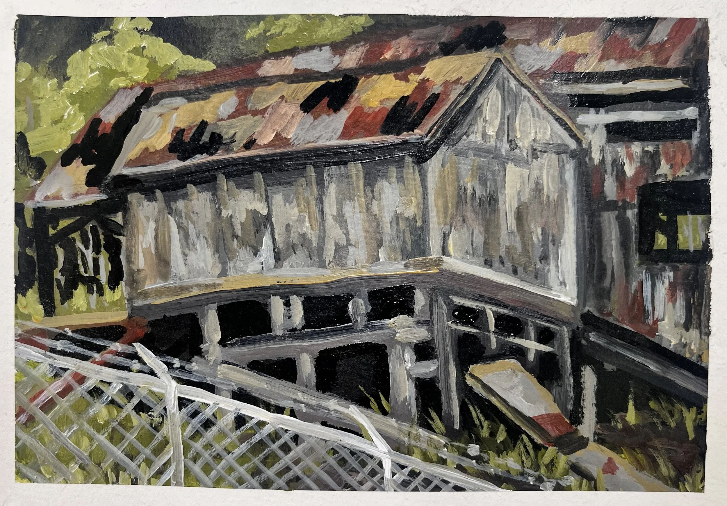 Crowsnest Pass, 2026. Acrylic on paper — 5.8 x 8.25 in.