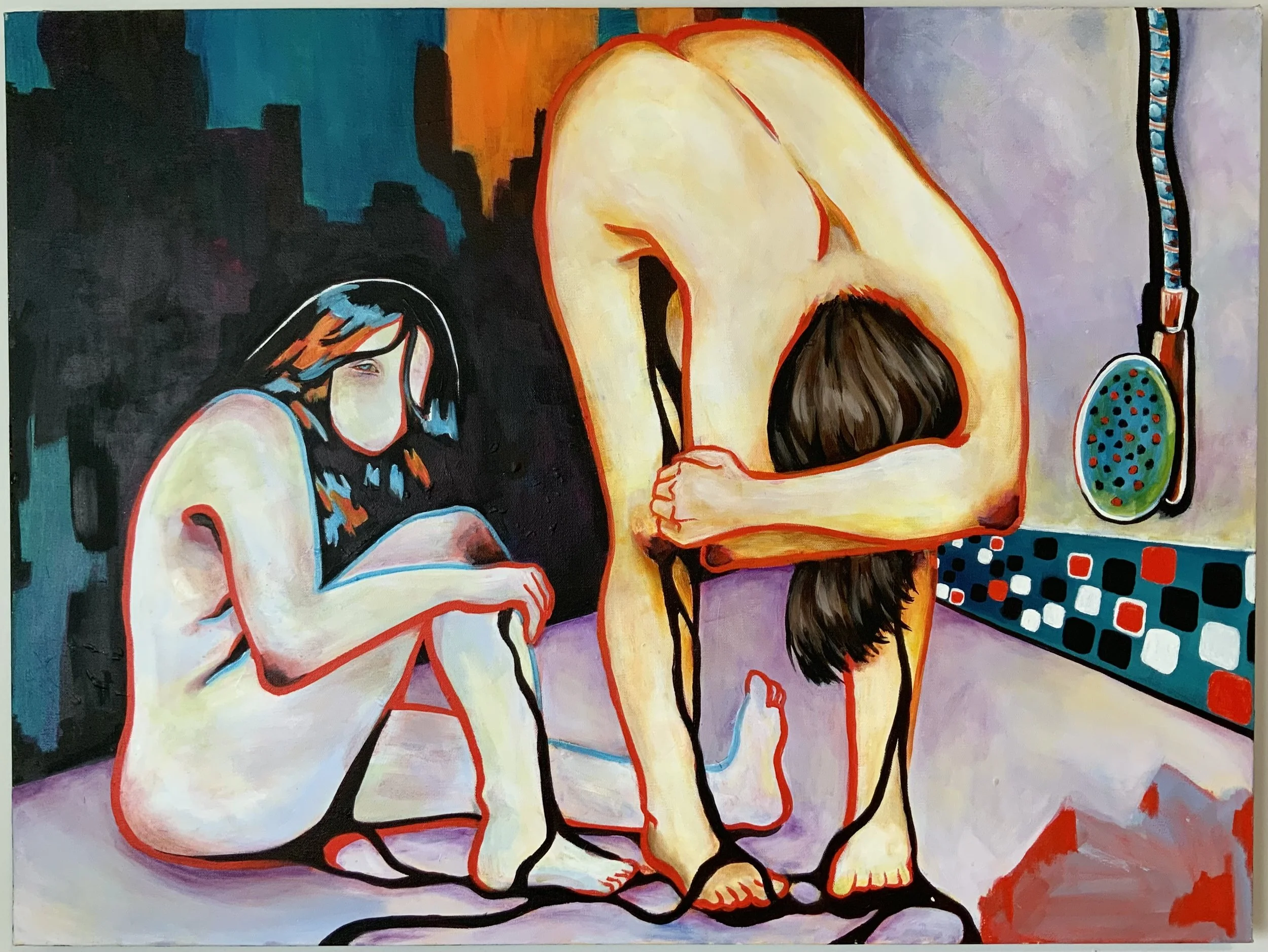 Shower, 2023. Acrylic on canvas — 30 x 40 in.
