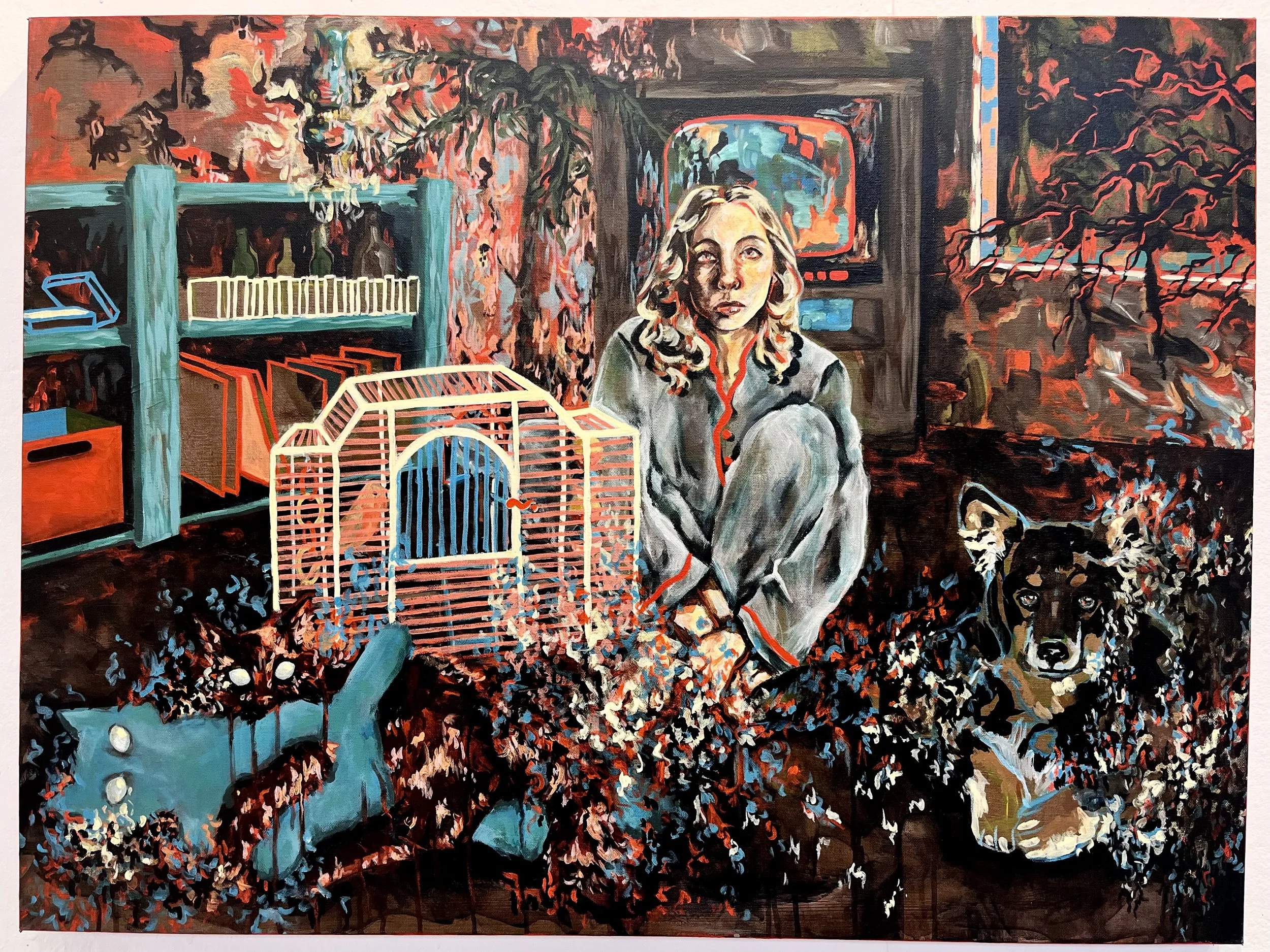Basement, 2023. Acrylic on canvas — 30 x 40 in.
