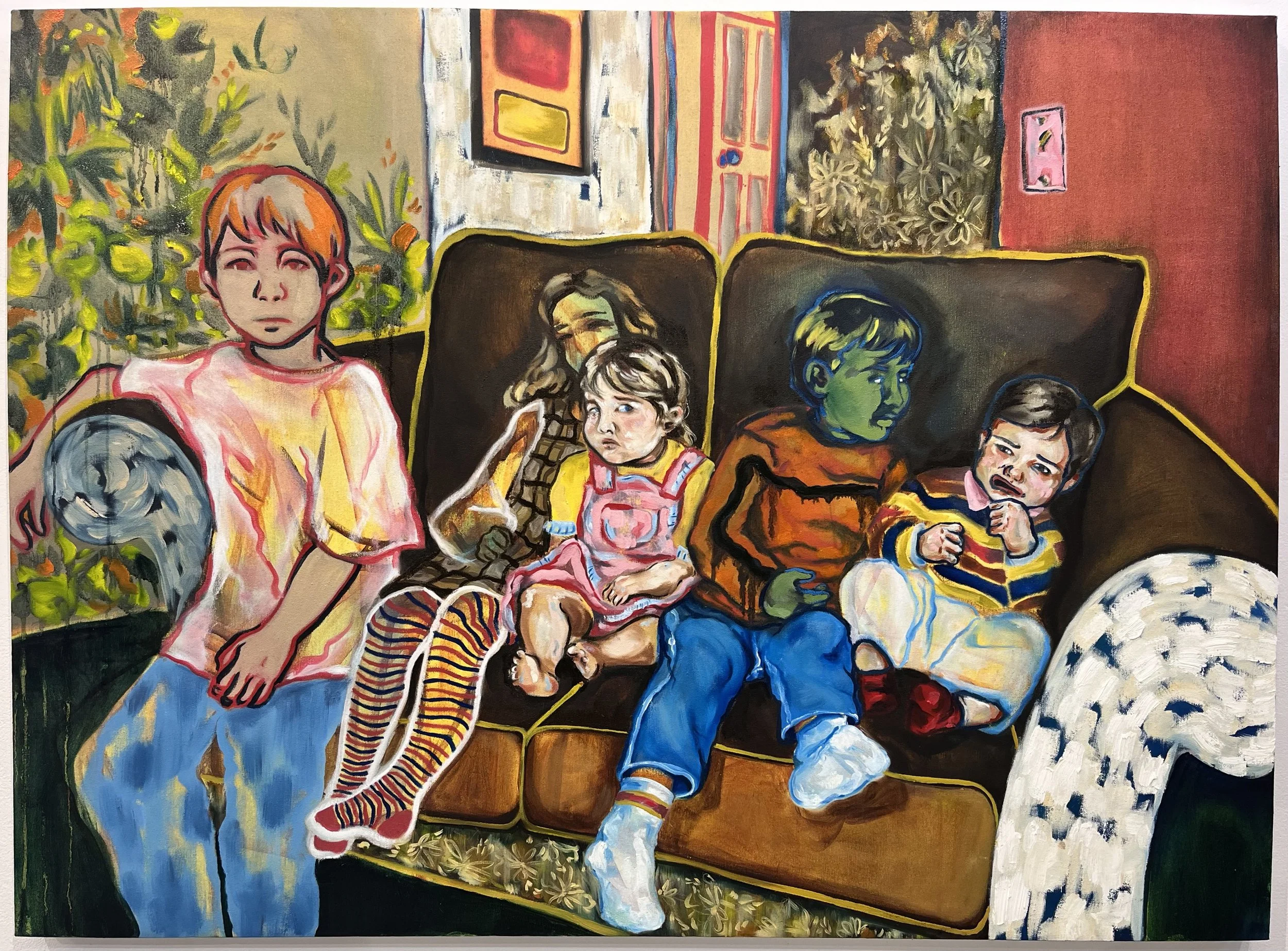 Couch Scene, 2023. Oil on canvas — 40 x 54 in.