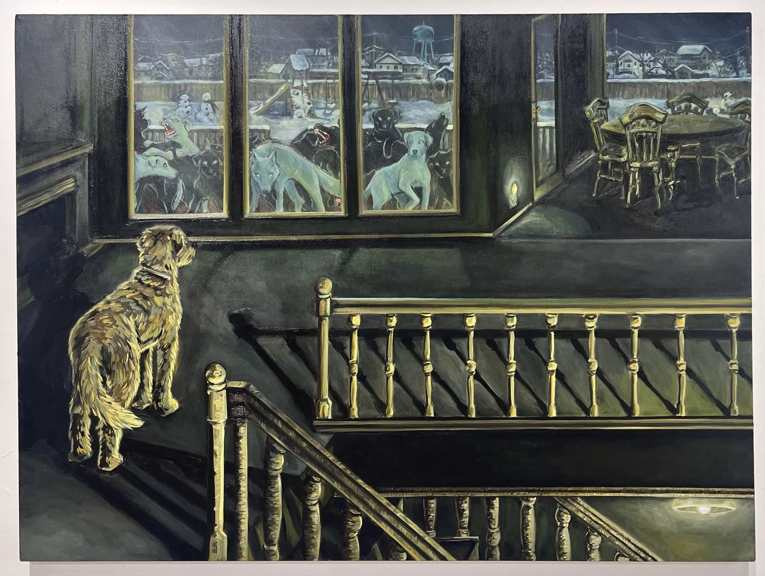 The Lull, 2026. Acrylic and oil on canvas — 54 x 72 in. 