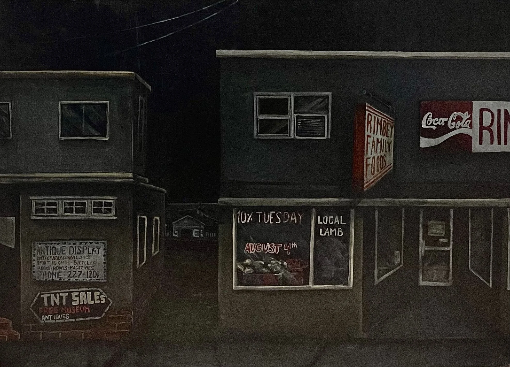 Night Town, 2026. Acrylic on panel — 18 x 25 in.