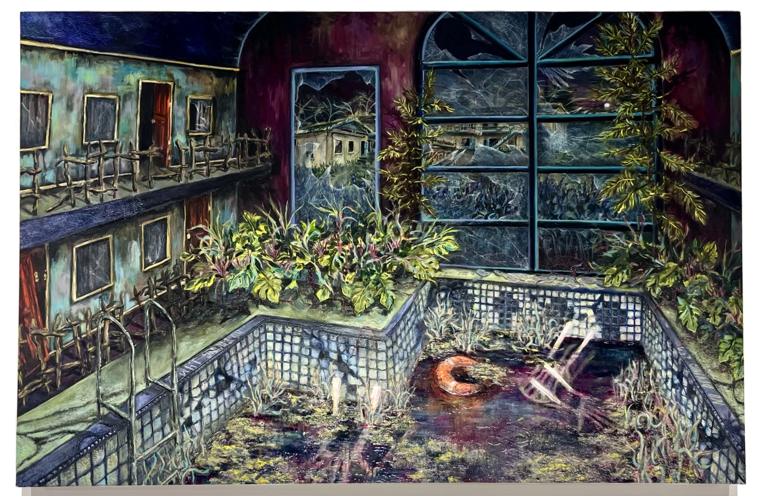 Still Water. 2026. Acrylic and oil on canvas — 51 x 78 in. 