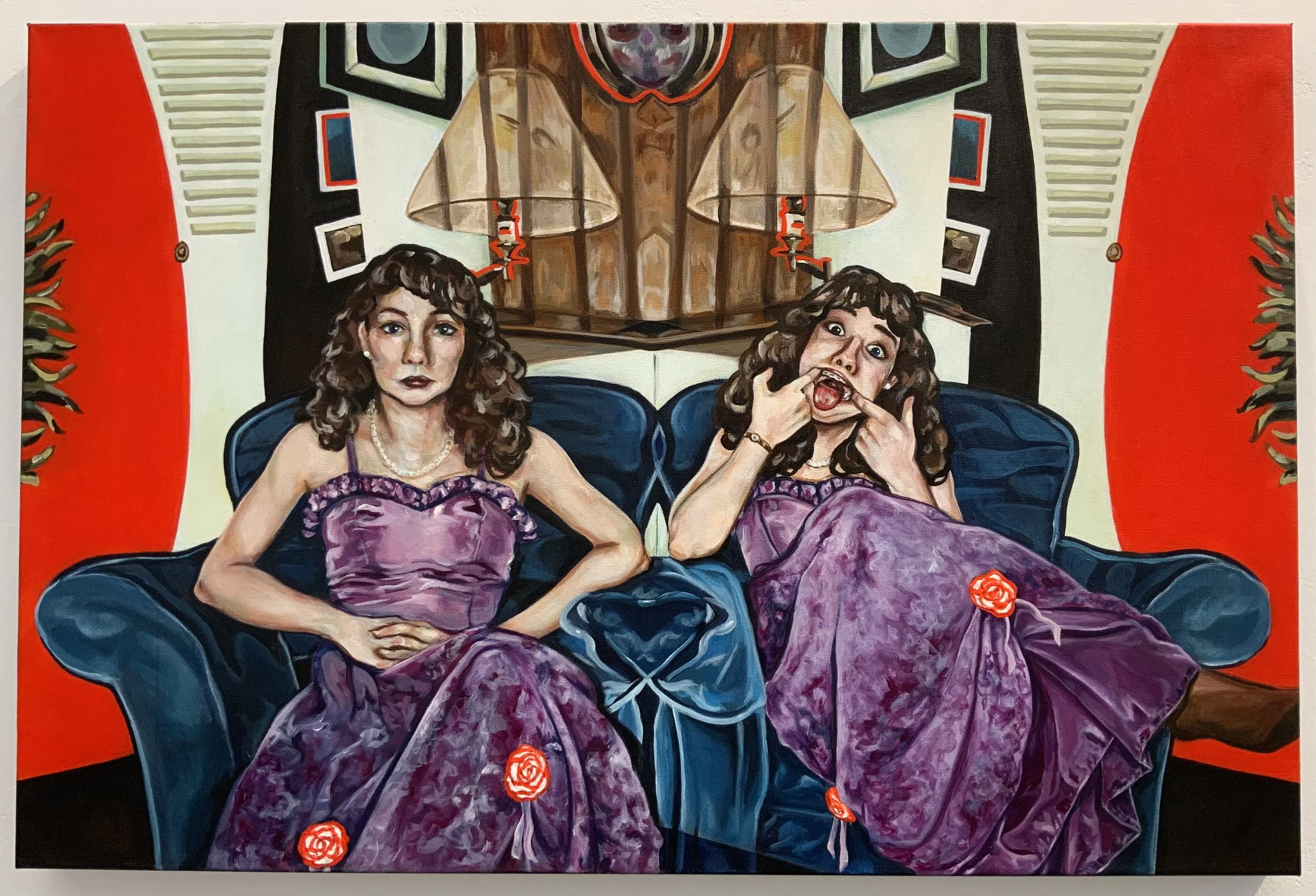 Mirrored Image of My Mother, 2024. Acrylic on canvas — 24 x 36 in.