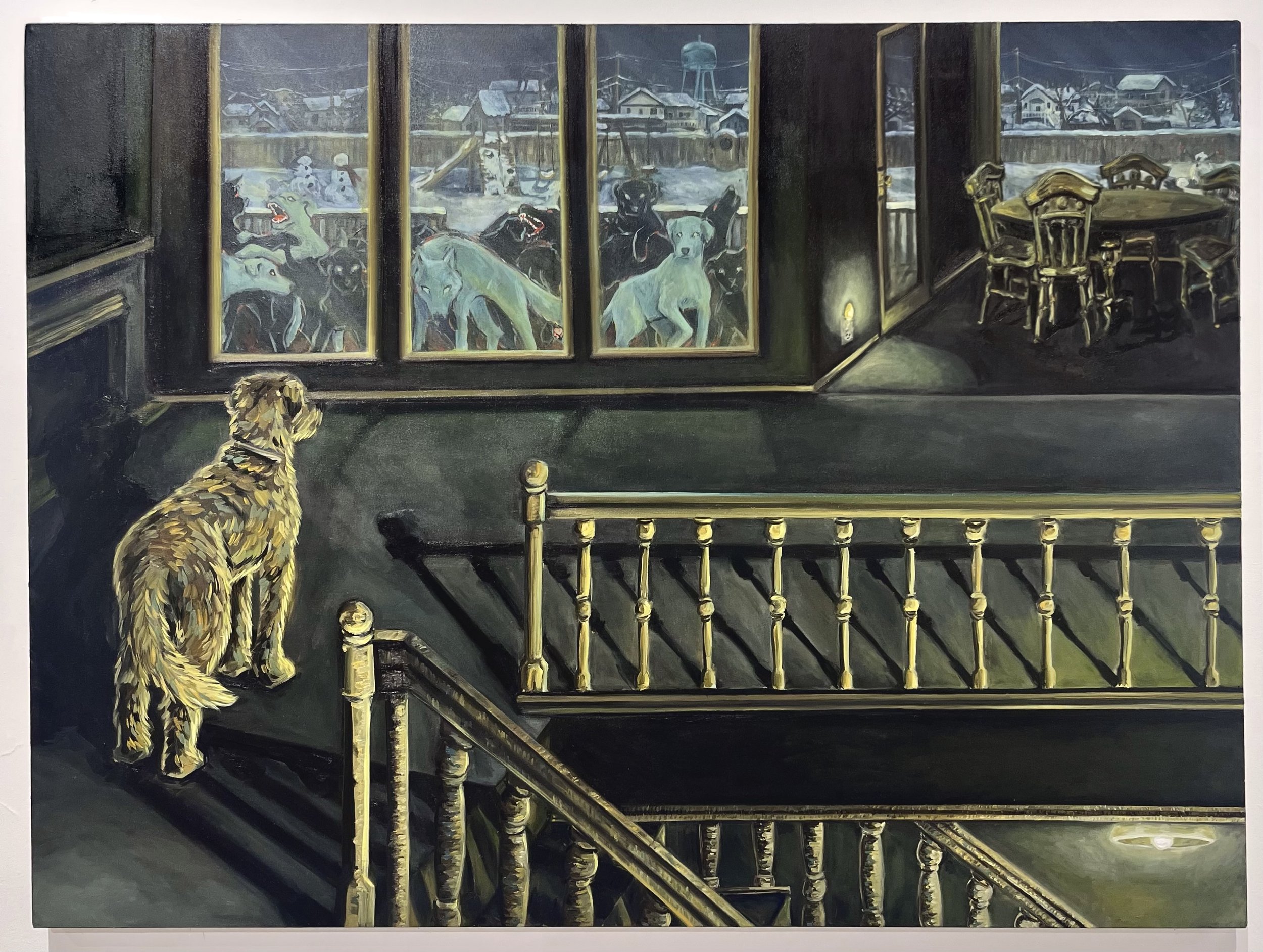 The Lull, 2026. Acrylic and oil on canvas — 54 x 72 in.