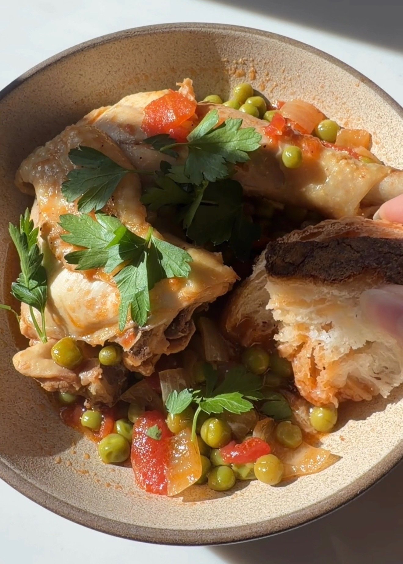 Romanian Peas with Chicken (Mazăre cu Pui) — Traditional High-Protein Stew