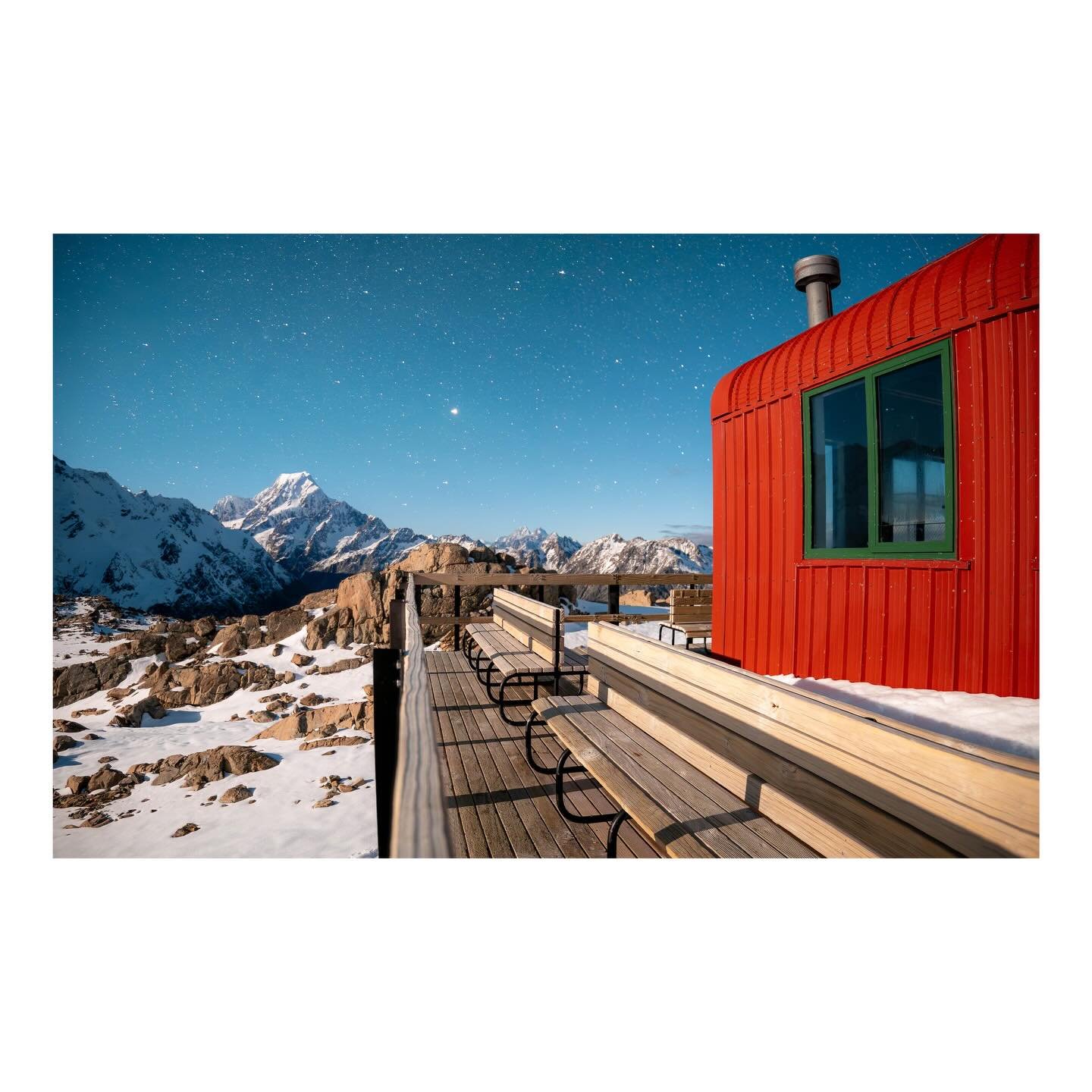 lightbulb moon above mueller hut