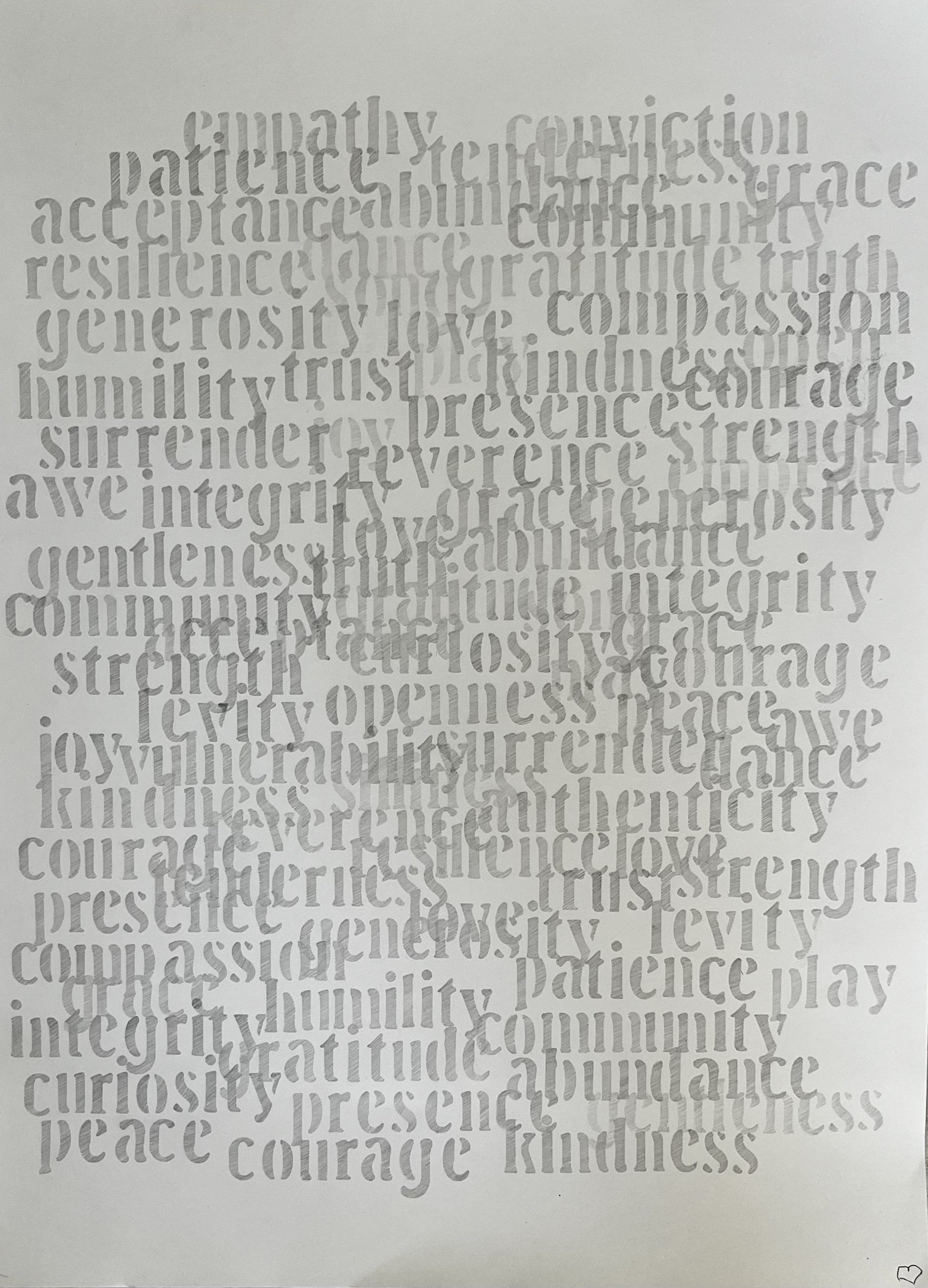 "Words to Live By" 
Private Collection - Graphite on Paper - 22"x28"